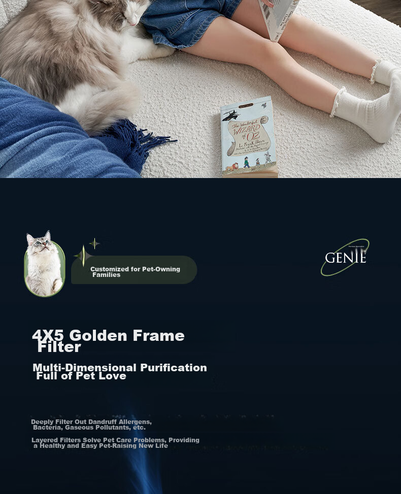 SOLEUSAIR Pet Air Purifier Filter RFC01-C for Cat And Dog Hair, Removes Allergens, Cat Hair Purifier, Disinfects And Eliminates Odors, Gift 8