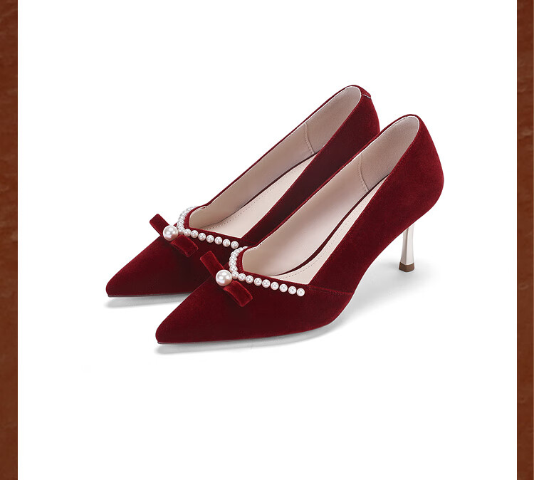 DAPHNE High Heels for Women, Stiletto Pumps, Summer Women's Shoes, Xiuhe Wedding Dress, Toasting Attire, Bridal Shoes, Wedding Shoes, Red, Size 38 13