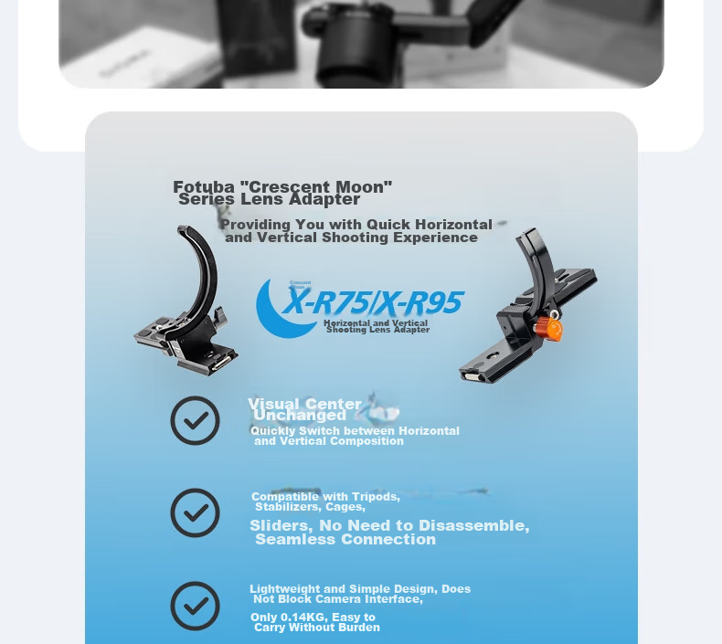 Fotopro X-R95 Universal Swivel Hot Shoe 3/8 to 1/4 Adapter for Digital Camera Horizontal And Vertical Shooting Quick Switch Lens Ring 8