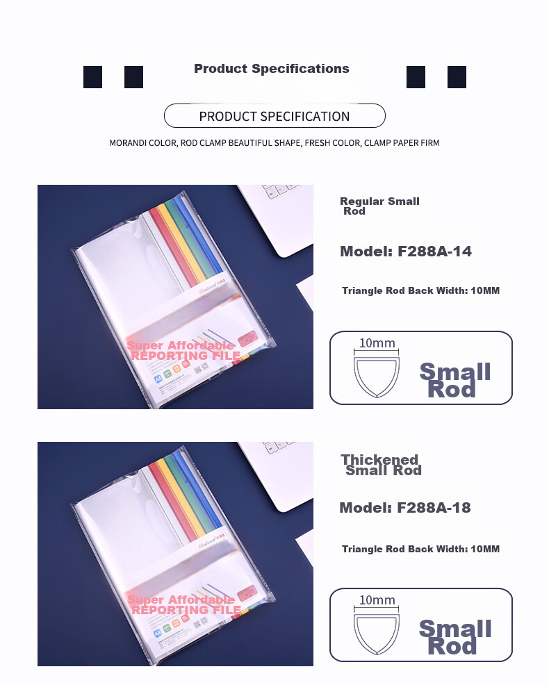 Bailiwen F288A-18 Lever Arch File, Mixed Colors, Pack of 10, 10mm Thick, File Folder, Pull Rod Clip, Book Cover, Exam Paper Holder, Document Folder, Paper Storage Folder, Report Folder 5