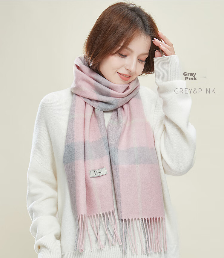 JIUMU Pure Wool Scarf for Women, Autumn And Winter Neck Warmer, Ladies' Warm Shawl, Gift for Women on Mid-Autumn Festival Or Birthday, Gift Box Packaging 14