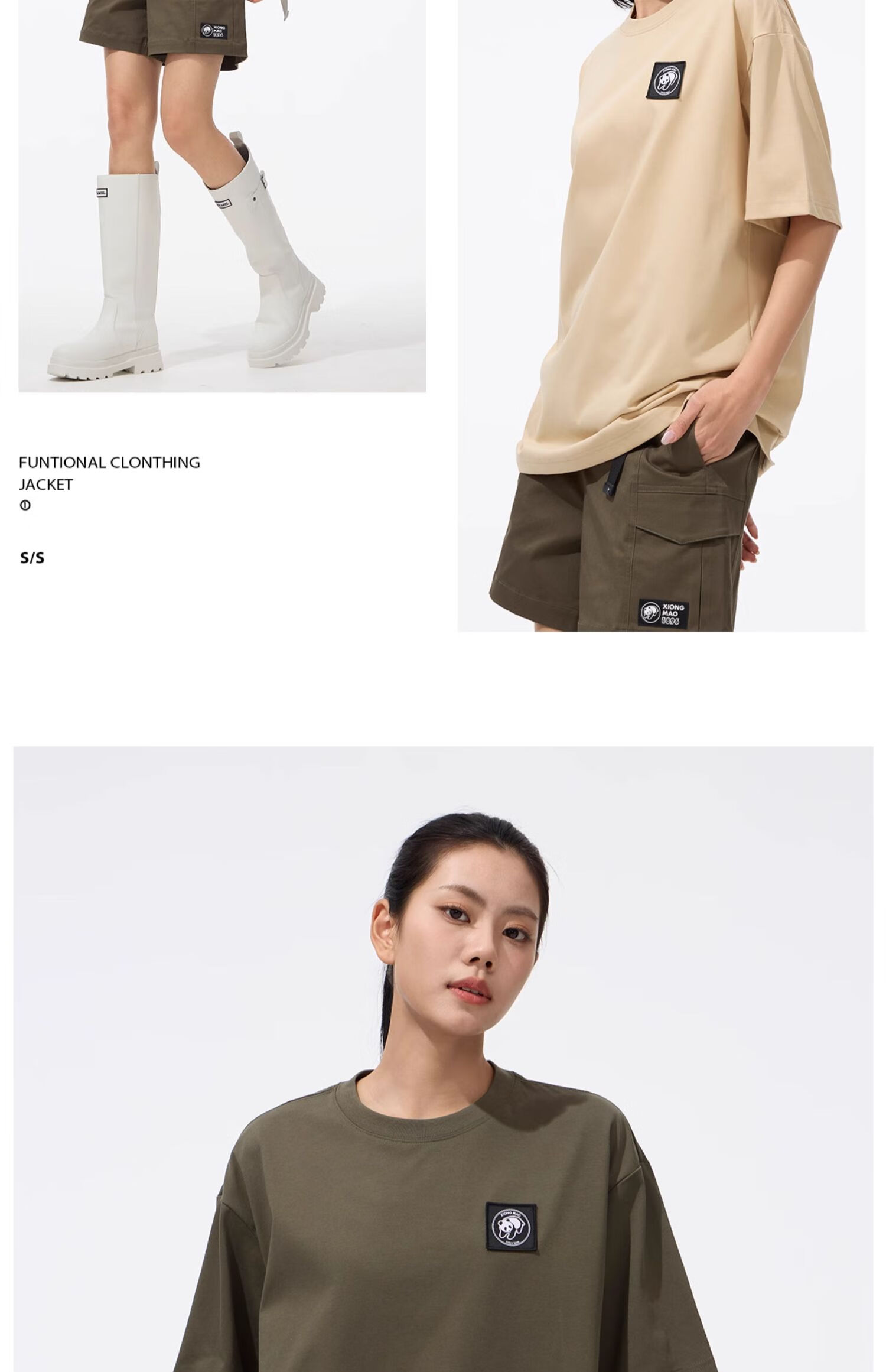 CAMEL Outdoor Unisex Casual Short-Sleeve T-Shirt, Round Neck, Cool And Breathable Top [Panda Collaboration], A34BA6K170 28
