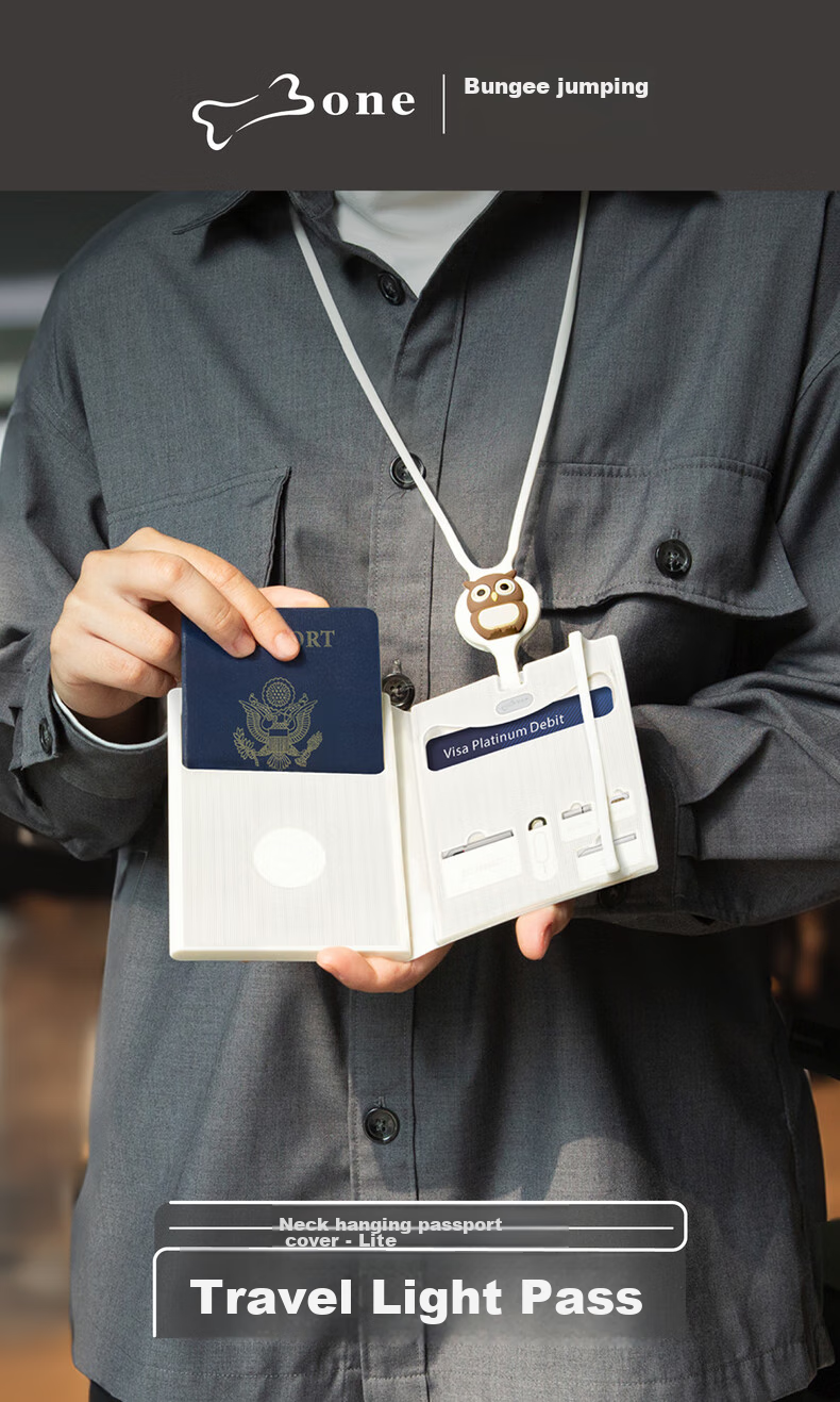 Bone Travel Wallet with Integrated Passport Holder, Multifunctional Document Case, Bank Card Organizer, International Flight Boarding Pass Holder And Card Holder 1