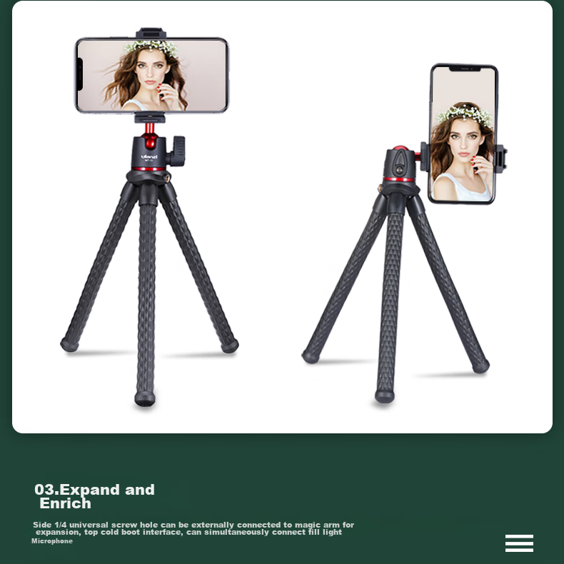 Ulanzi MT-11 Multifunctional Portable Octopus Tripod Selfie Stand for Smartphones, DSLRs, Mirrorless Cameras, Universal Vlog Video Live Streaming Photography And Videography Bracket 7