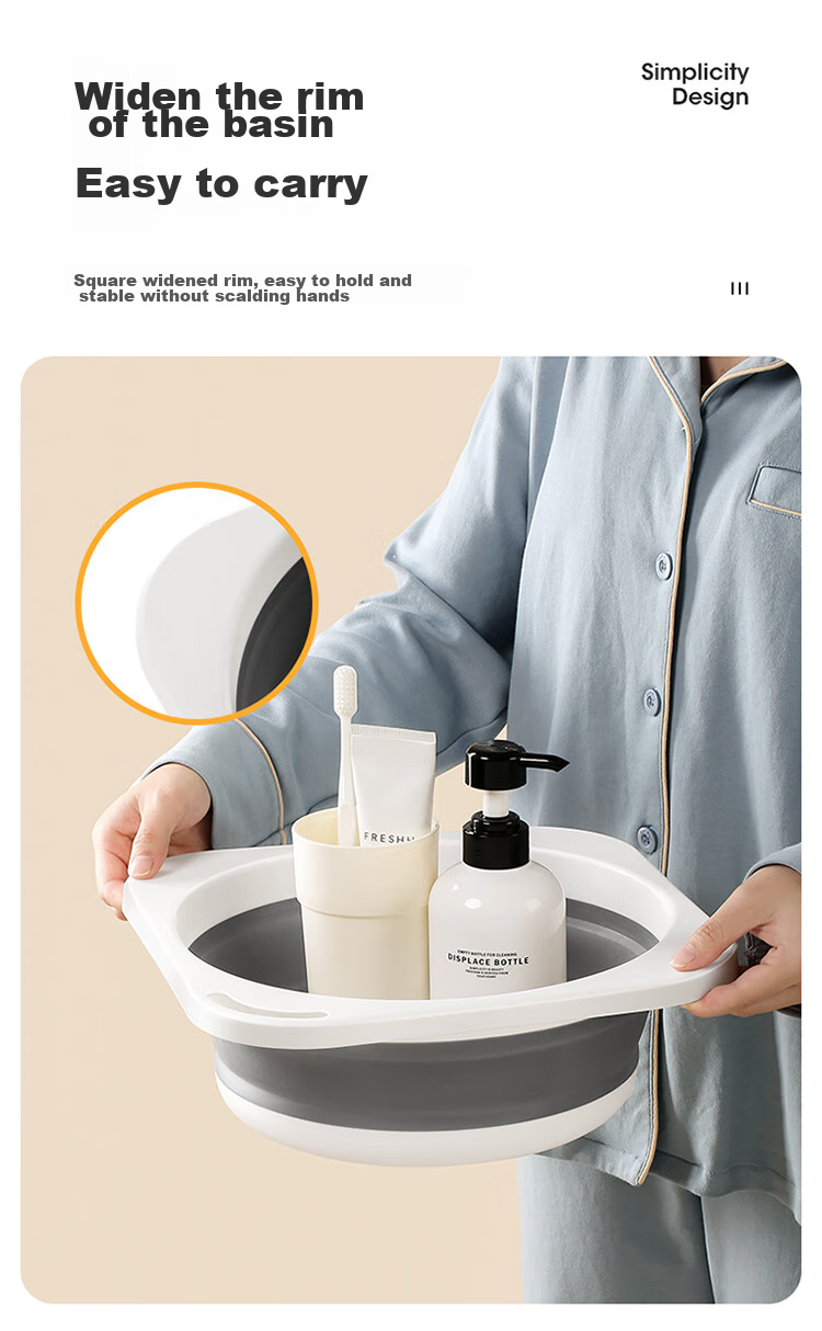 MARYYA Foldable Foot Soaking Bucket, 39cm, 1 Piece, 15L, Portable for Home Use, Adult Calf Washing Basin, Massage Foot Bath, Thickened Plastic 6