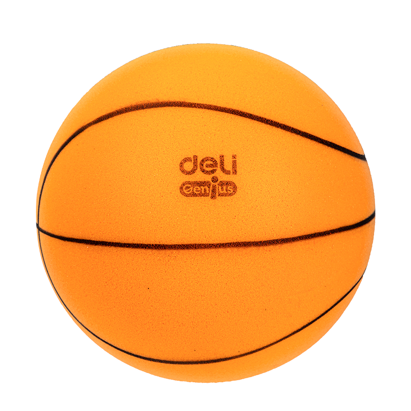 Deli Silent Basketball, Size 7, Children's Indoor Noiseless Elastic Entertainment Toy, Parent-Child Basketball, Orange