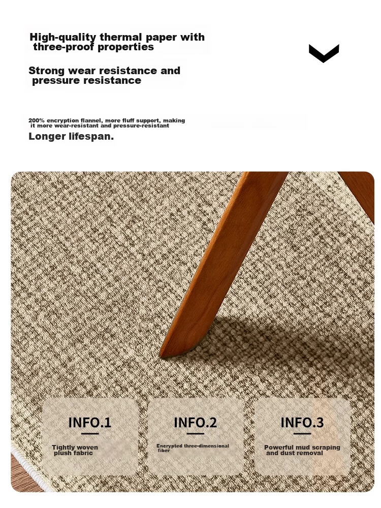 Qimian Entrance Mat, Simple Solid Color Non-Slip Dirt-Resistant Foyer Doormat, Sandalwood, 80*120cm 3