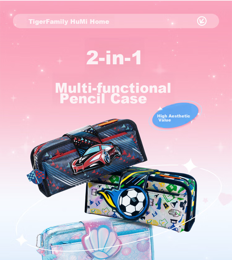 TigerFamily Large Capacity Stylish Pencil Case for Primary School Students, Lightweight Stationery Box for Children, New Year Gift for Boys And Girls 2