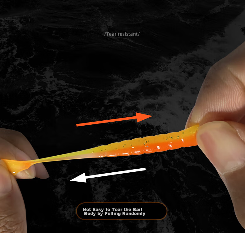 Erciyuan Lure Fishing Bait, Wave-Shaped Artificial Bait, Root Fishing Soft Bait, T-Tail Casting Texas Fishing Set Lure, Gree 8