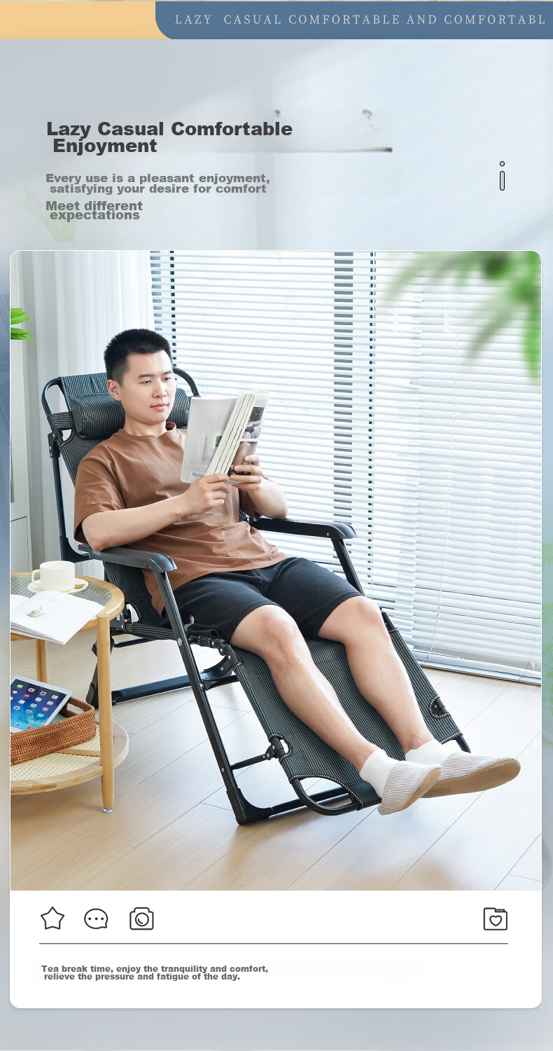 Restar Folding Chair for Office Nap, Hospital Companion Care, Portable Leisure Chair, Lounge Chair with Upgraded Oxford Fabric 2
