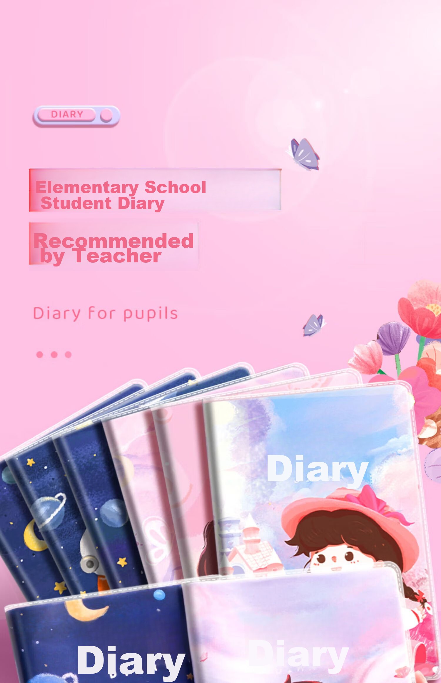 Jinzhi 4 Honda Grid Diary / Garden Girl Elementary School Student Glue-Bound Children's Notebook Writing Book for First, Second, And Third Grade Weekly Journal Notebook Elementary School Chinese Language Book 1