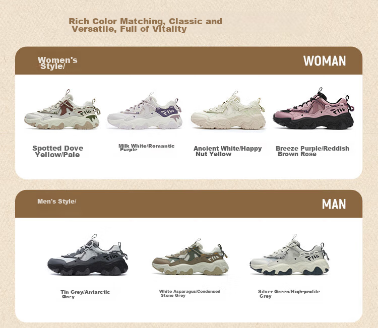 FILA Official Women's Dad Sneakers Sports Shoes Cat Claw Shoes 5th Generation Retro Casual Shoes 10