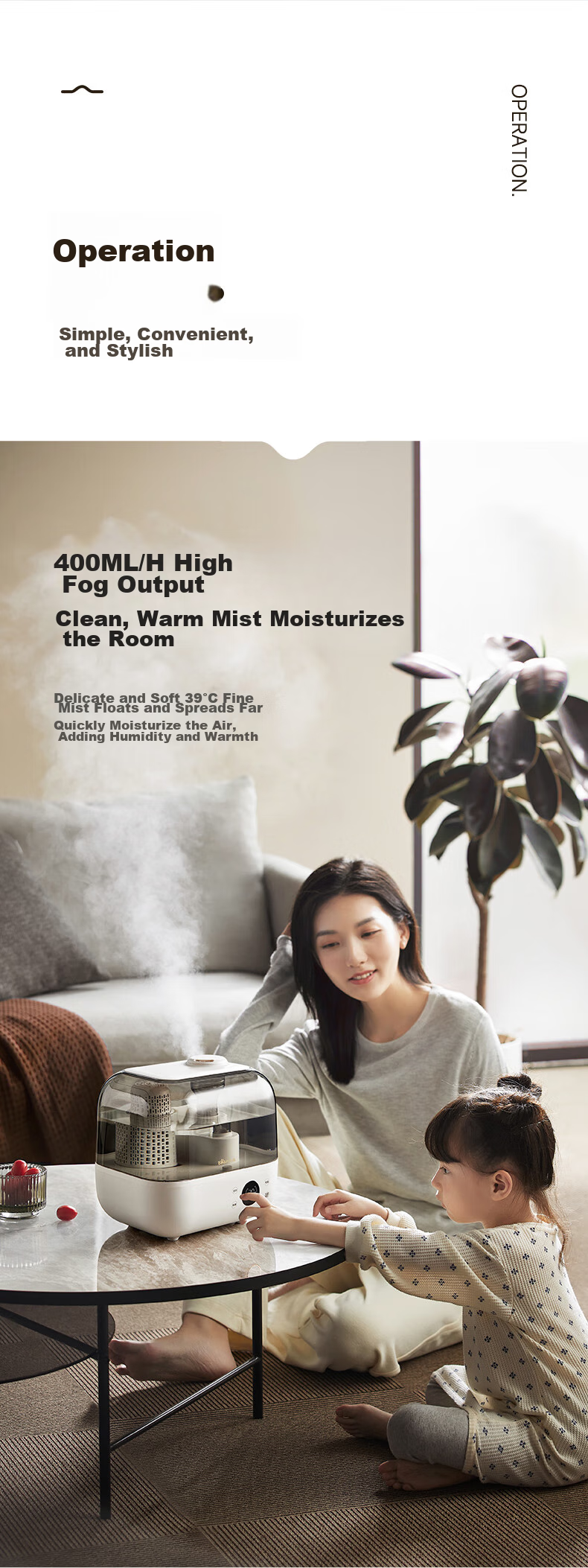 Bear [High-Temperature Sterilization] Humidifier, Home Bedroom Maternal And Infant Large Mist Air Humidifying Purifier, Office Desk Small Humidifier Aromatherapy Box JSQ-F50A1 7
