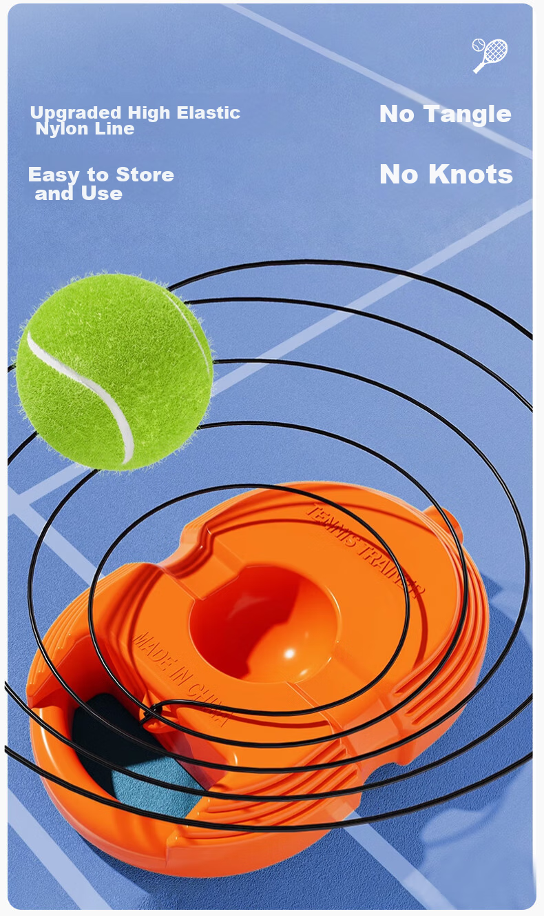 HEMMON Tennis Rebound Trainer with String, Single-Person Self-Practice Tennis Racket for Adults And Children, Self-Hitting Set with Rope, Starry White 9