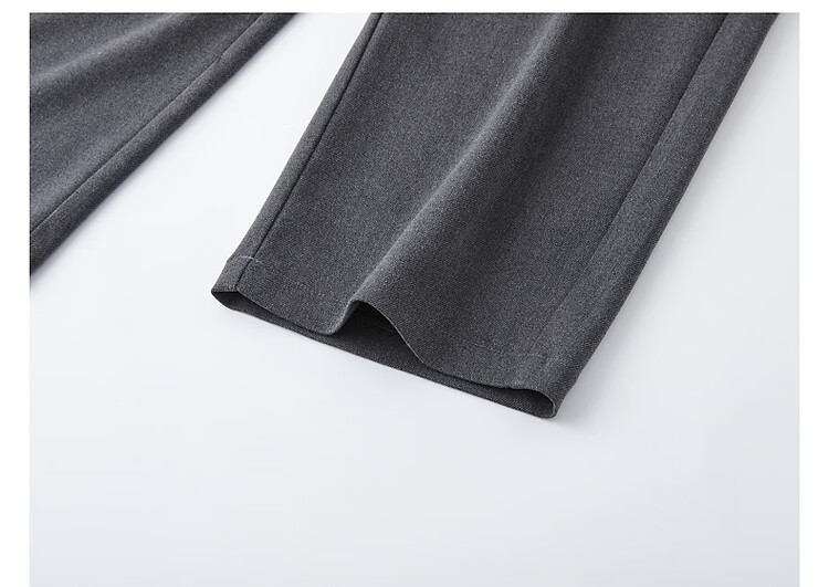 Dme [Zhi Gan Low Saturation] Spring And Autumn Smart Commute Waist-Cutting Color-Block Long Pants Double-Folded Brushed Women's Casual Trousers 15