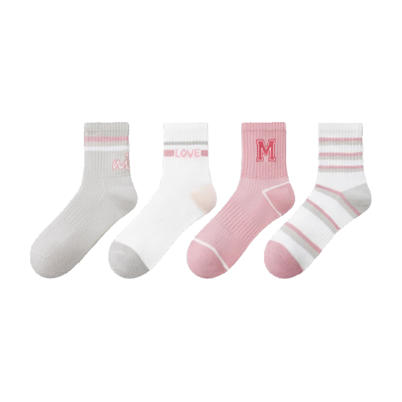 Niduoxiong Children's Socks, Breathable Cotton Socks, Antibacterial, High-Elasticity, Comfortable Student Socks, Seamless Girls' Socks, Boys' Mid to Big Kids' Durable Socks