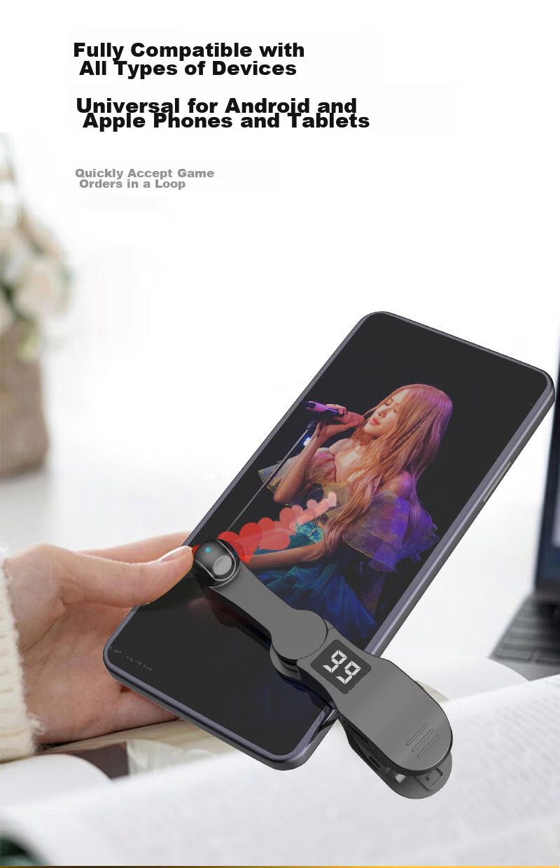 LinkStone, Clicker Device, Wireless Bluetooth Screen Clicker, One-To Smart Phone Touch Screen, Popular Douyin Live Streaming Purchase Tool, Red Heart Package, External Device for Tablets, PUBG 6