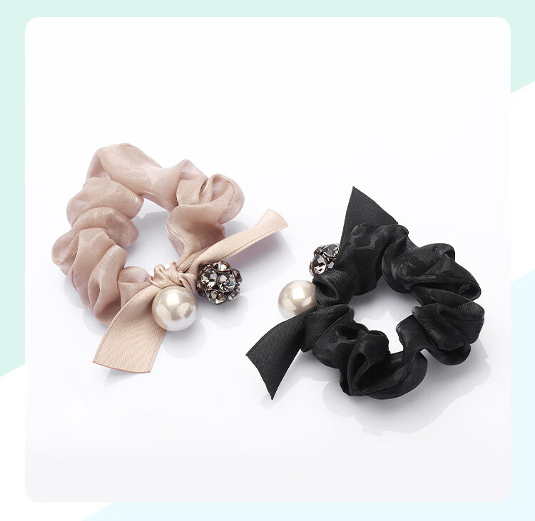 CHIMERA Hair Tie, Round Bead Hair Band, Ponytail Hair Tie, Bun Hair Accessory, Hair Ties for Girls, Teacher's Day Gift 6