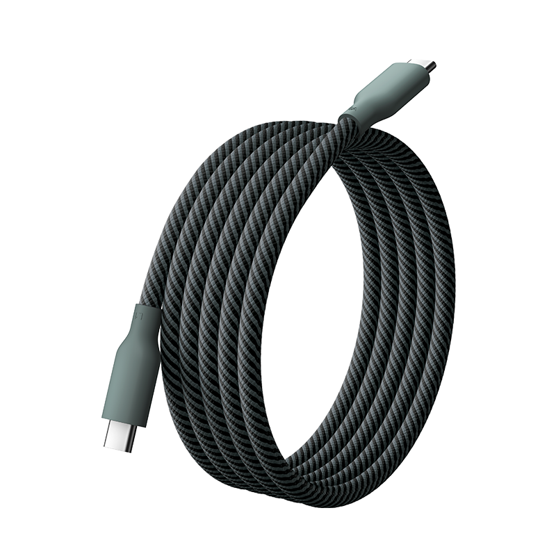 MI 6A Magnetic Self-Storing Fast Charging Data Cable, 1m (USB-C to USB-C), Olive Gree