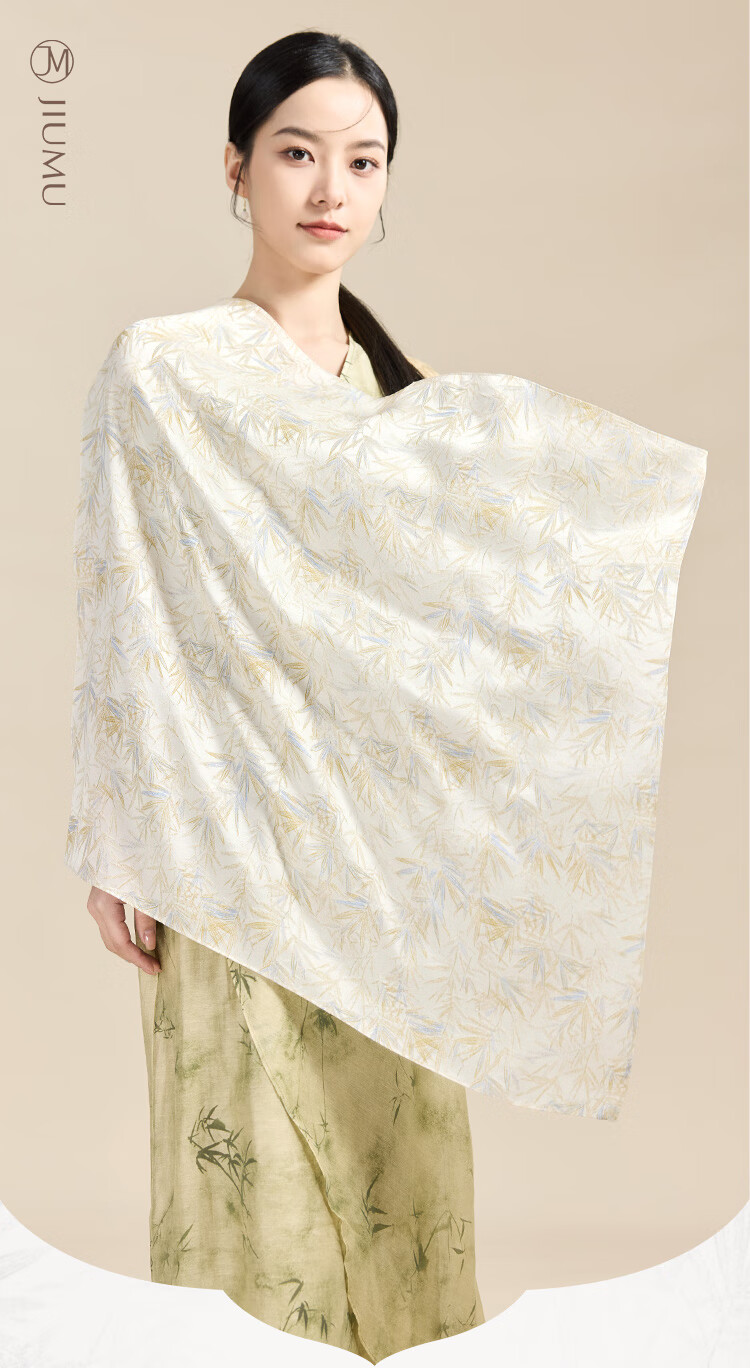 JIUMU 100% Mulberry Silk Scarf, Square Shawl, Women's Wrap, Gift for Girls And Mothers, Mid-Autumn Festival Birthday Present, Gift Box Set 1