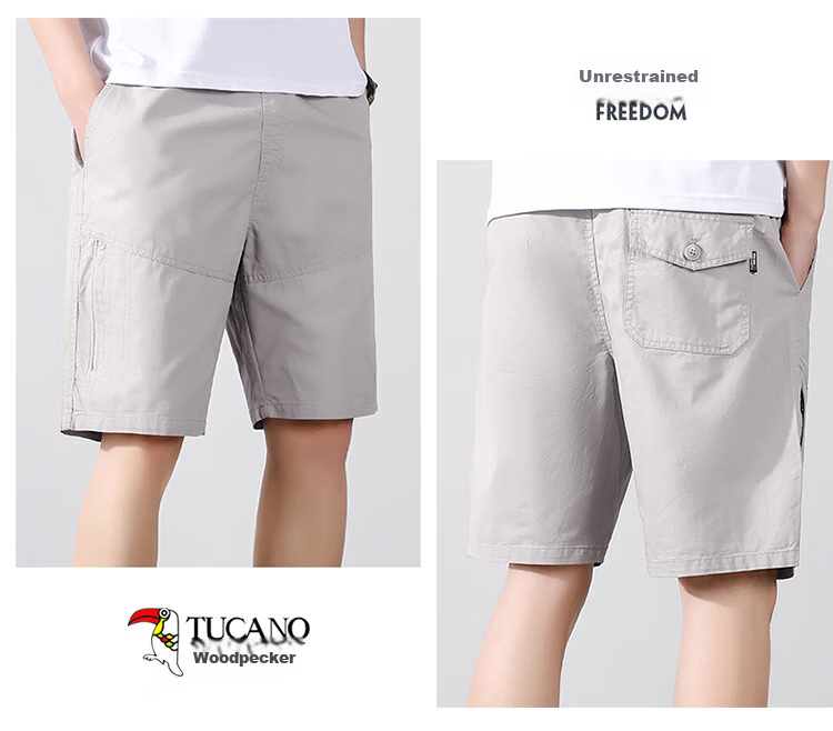 TUCANO Men's Summer Cotton Casual Cargo Sport Breathable Lightweight Dark Gray Shorts XL 15