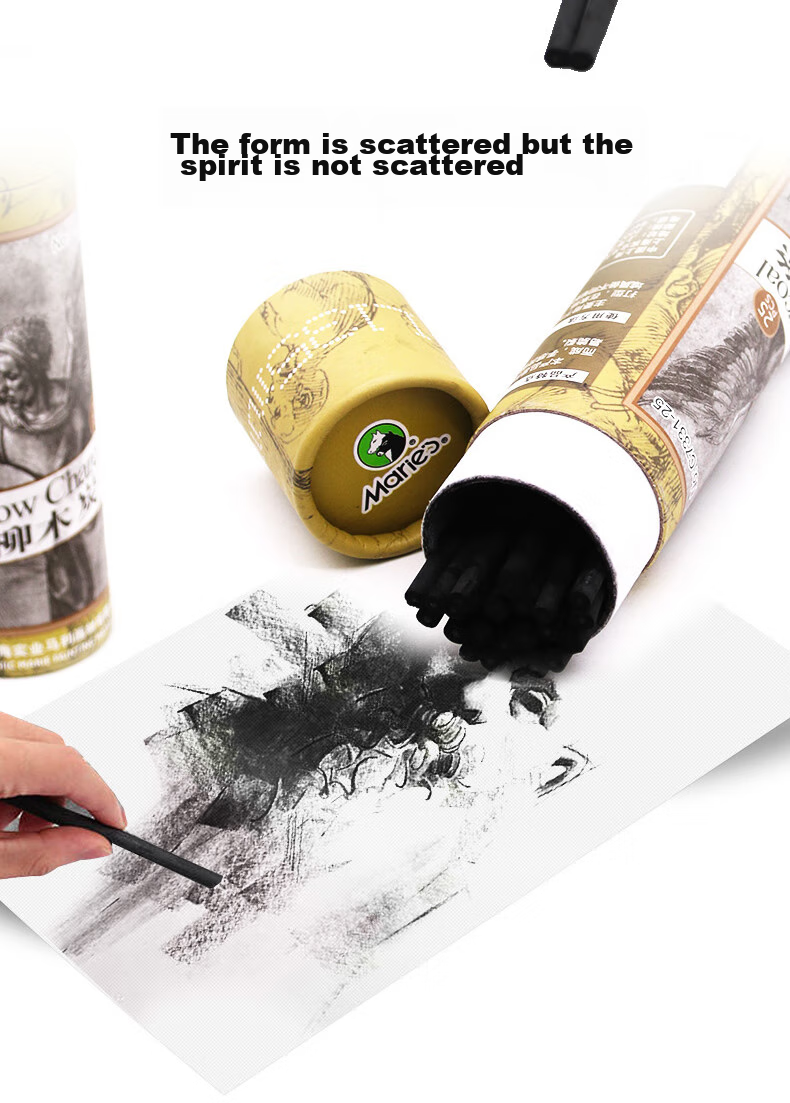 Marie's Cotton Willow Charcoal Sticks, Charcoal Pencils, Charcoal Refinements, Charcoal Bars, Sketching, Quick Drawing, Drawing, Extra Concentrated Charcoal Drawing Sticks - C7335 (15 Mixed Pieces), Art Sketching 8