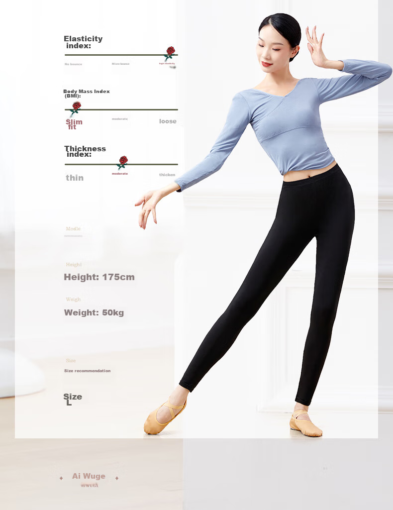 Aiwuge Dance Pants for Adult Women, Long Practice Tights, Knee-Length Tight-Fitting Pants for Dancing, Specialized Ballet Pants for Practice, Black 2XL 4