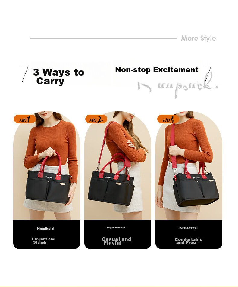 Xiaoyaxiang Mommy Bag Large Capacity Shoulder Crossbody Handheld Mom Bag Baby Outdoor Lightweight Maternity Bag (Yiqiu) 13