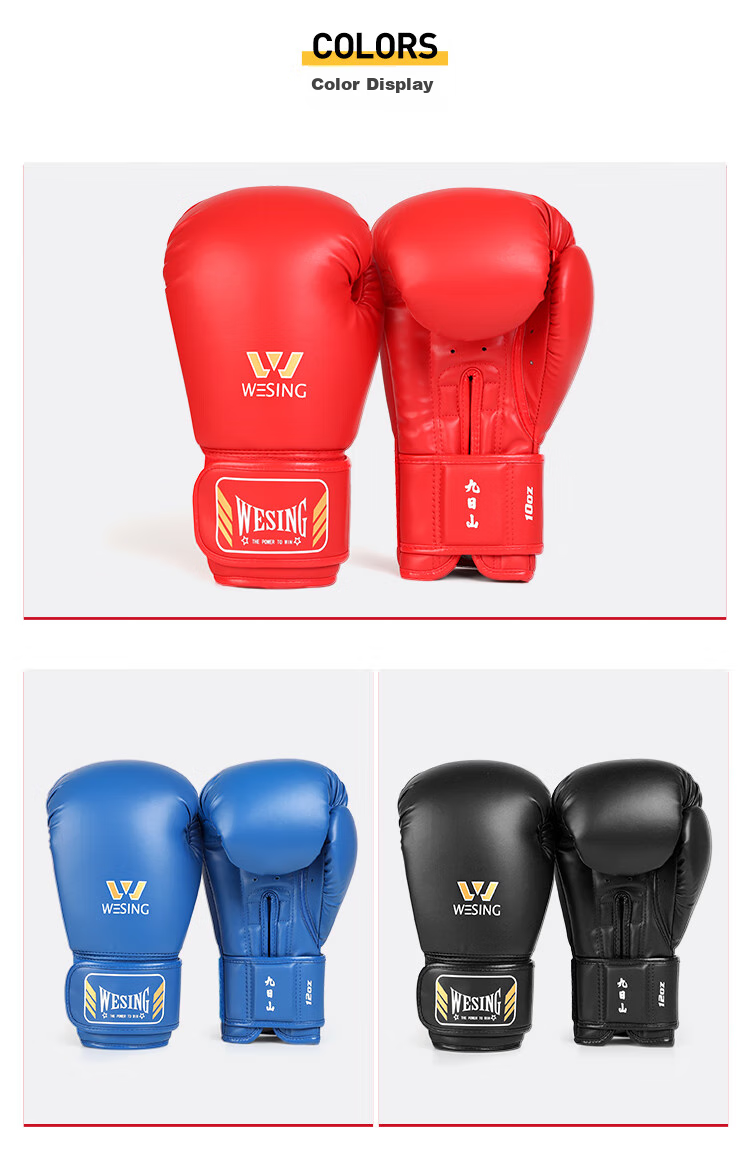 Jiurishan Boxing Gloves, Adult Sanda Martial Arts Fighting Professional Gloves, Punching Bag Gloves, Training Equipment, Black, 8oz 5