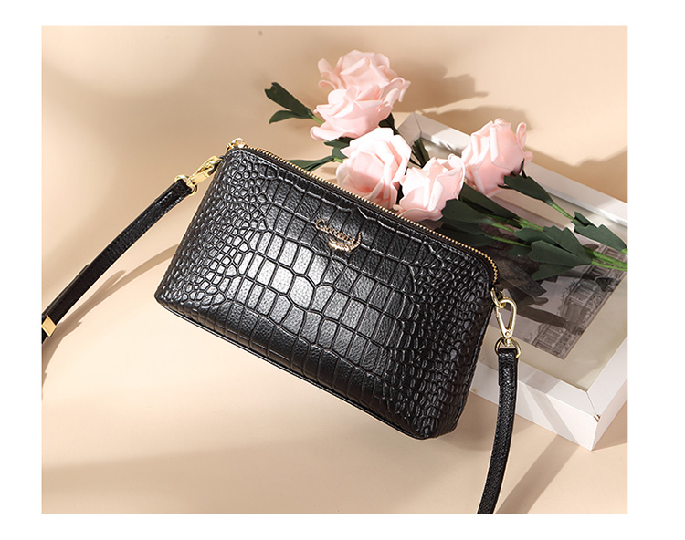 CROCODILE Goddess Day Women's Top-Grain Leather Crocodile Pattern Shoulder Bag, Casual Crossbody Underarm Handbag Gift 3