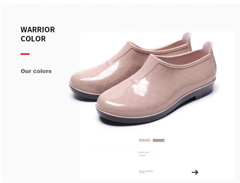 Warrior Rain Boots for Women, Adult Ladies Waterproof Shoes Rubber Boots HXL133-S Kake 38 (Size 37) 4
