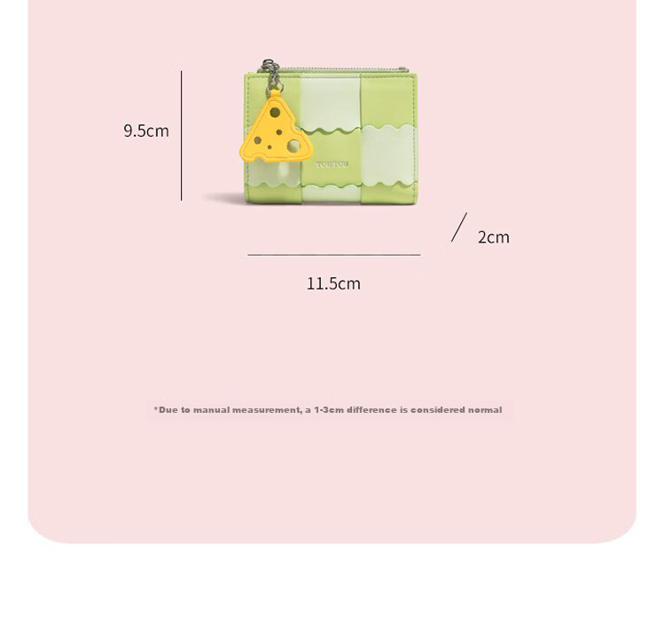 Toutou Short Multi-Card Holder Biscuit Coin Purse Large Bill Clip Birthday Storage Card Holder Brown Plaid Birthday Gift for Girlfriend 17