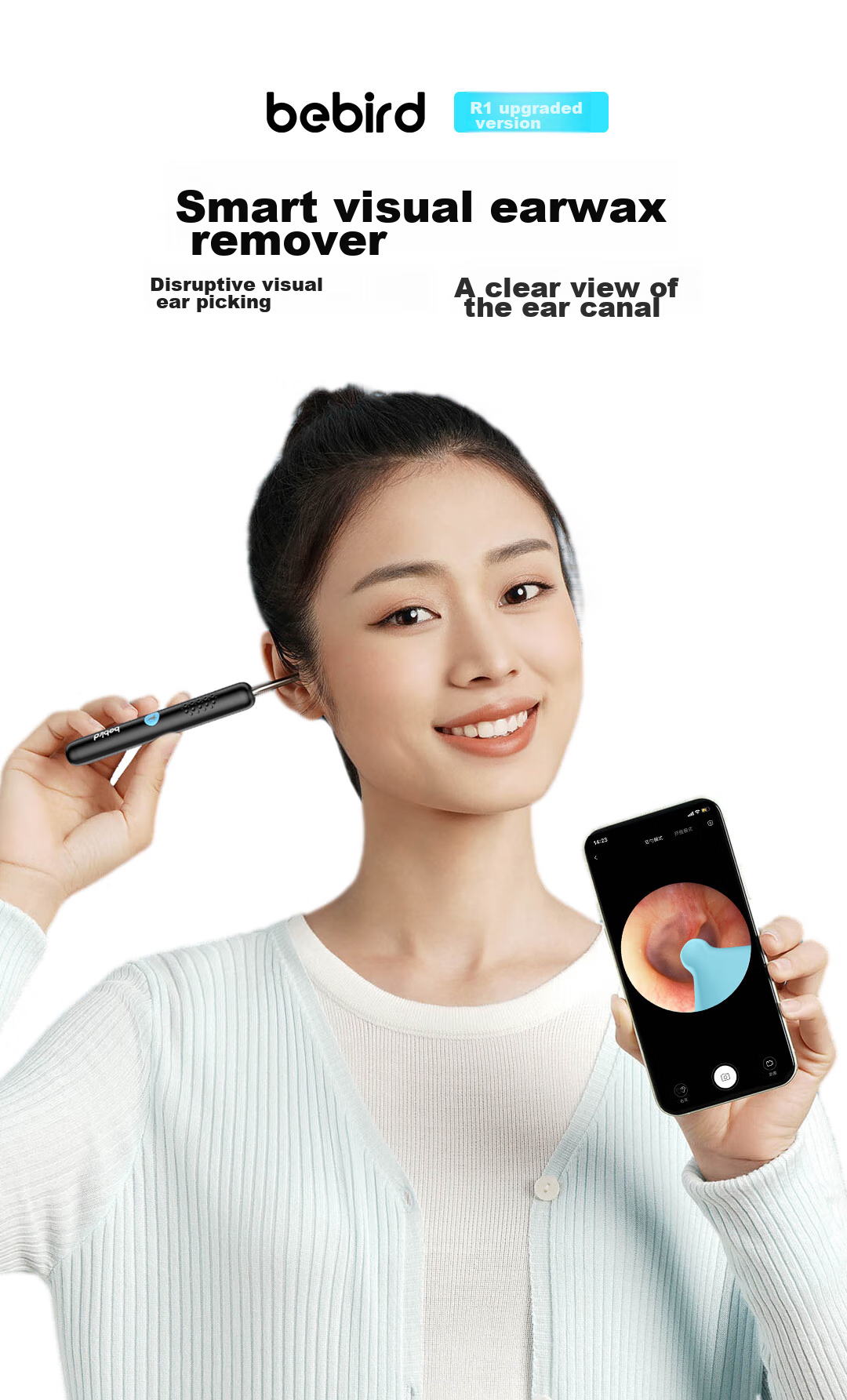 Bebird Visual Ear Pick, Ear Spoon, Ear Cleaning Stick, Hummingbird Ear Cleaning Tool, High-Definition Endoscope, K3 Pro Black 2