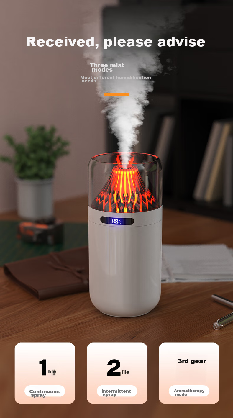 Kelleia USB Humidifier for Car, Bedroom, Quiet Operation, Baby, Office Desk, Large Capacity, Smart Digital Display, Night Light, Large Mist Spray, Power-Off Protection Humidifier, White - Rechargeable Model 5