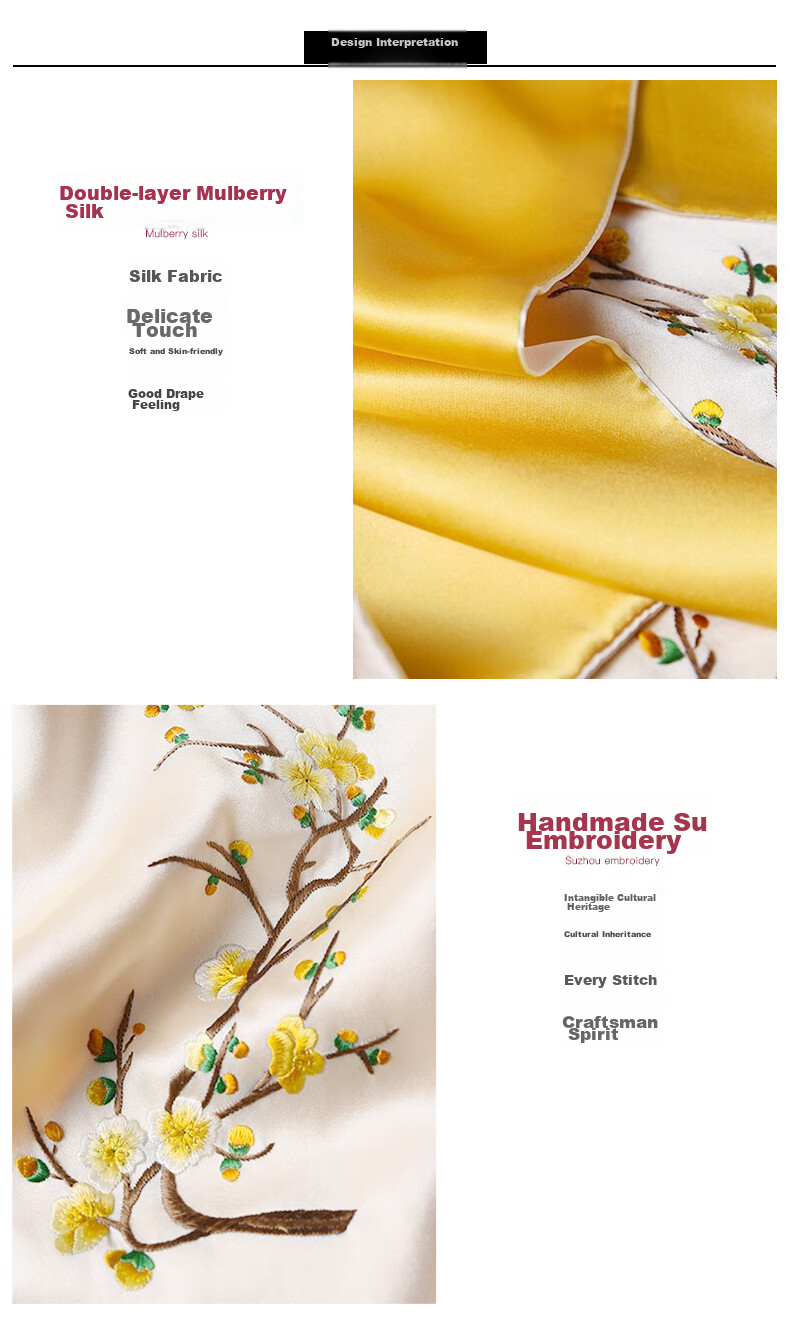 Hangsifu Suzhou Silk Scarf, Mulberry Silk Shawl, Autumn And Winter Neck Protection Wrap, Birthday Gift for Wife, Mother, And Wome 2