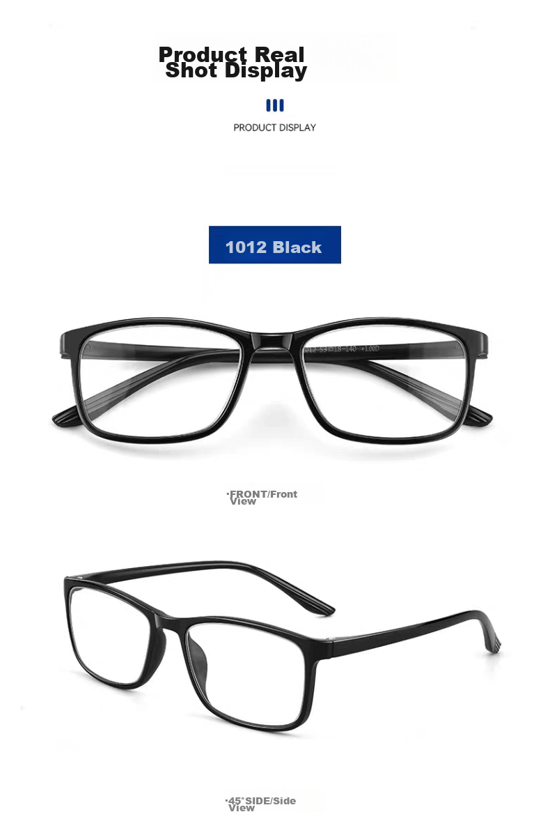 VGO Reading Glasses for Men And Women, Anti-Blue Light Presbyopic Glasses, High Definition Wear-Resistant Eyewear for Elderly, Model 1012 Black 200 Degrees 13