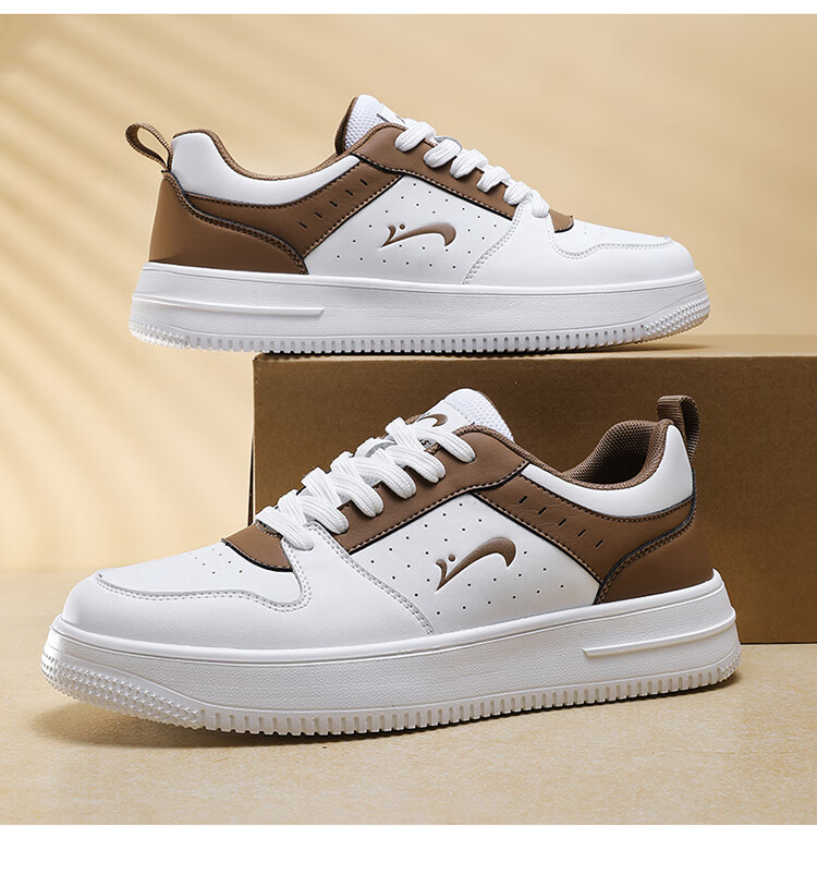 Guirenniao Men's Casual Sneakers New Couple's Thick-Soled Sports Shoes White/Red Size 41 32