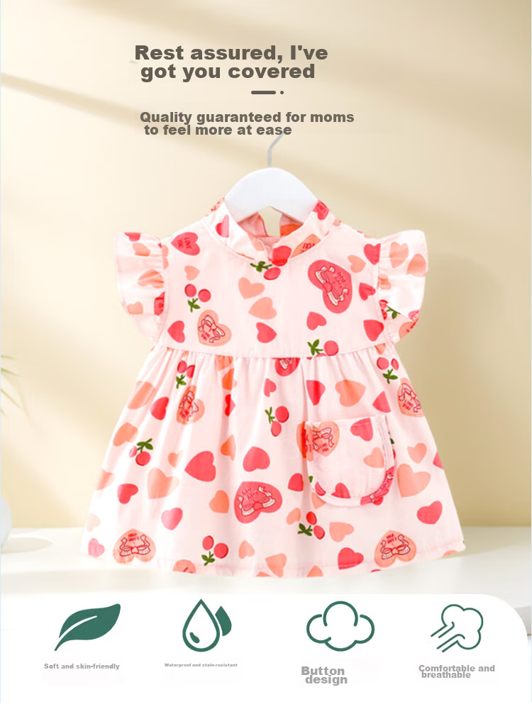 9I9 Baby Eating Smock Dress Apron, Waterproof And Dirt-Resistant, Infant And Child Painting Outfit, Stylish A59 4