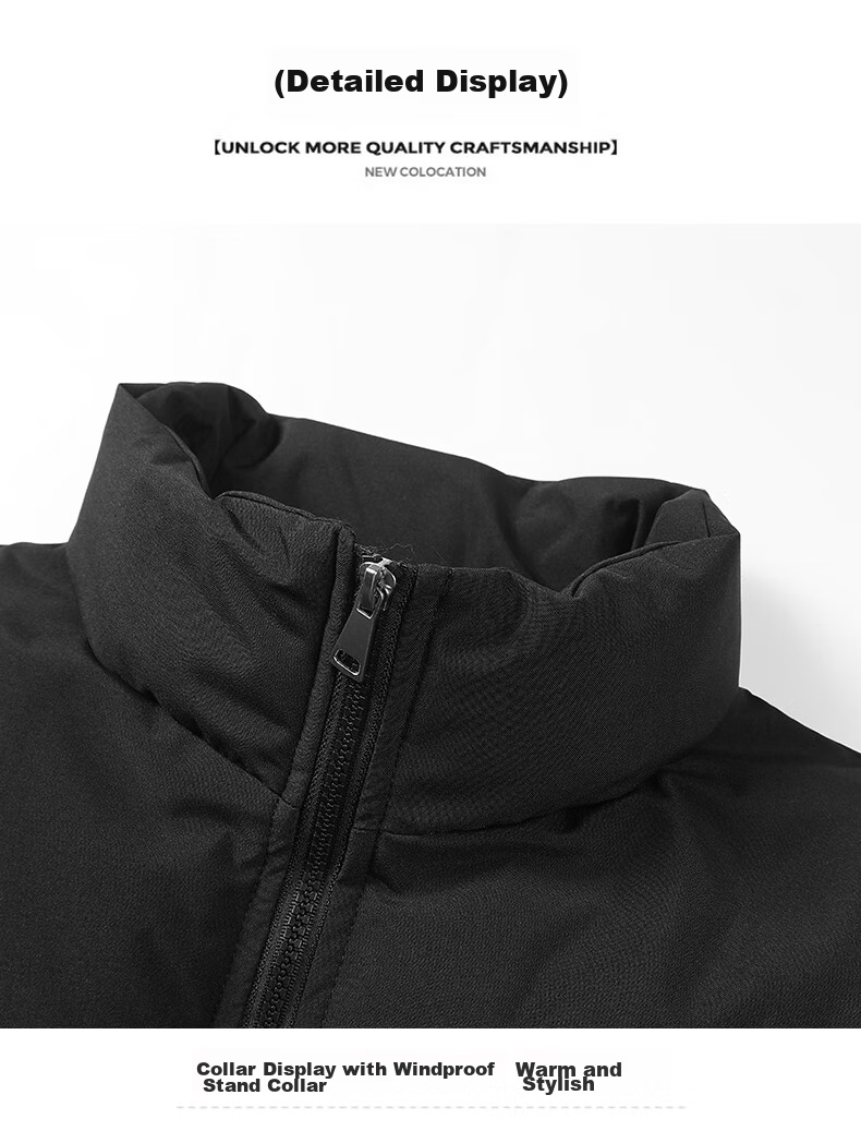 Huili Cotton Jacket for Men, Autumn And Winter Thickened Stand-Collar Puffer Jacket, Warm Cotton Coat for Men, Fleece-Lined Outerwear, Men's Top 19