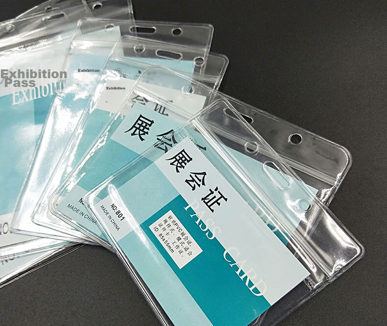 Siyicai Transparent ID Holder Work Badge Card Holder Lanyard Tag Name Tag Chest Card Holder Factory Badge Student Employee School Card ID Badge Entry/Exit Permit Student ID Meal Card Work Card with Strap 3