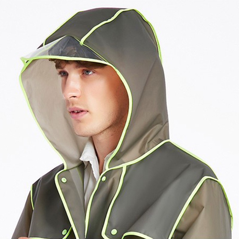 Etravel Non-Disposable Raincoat Stylish Slim Fit Unisex Long Thick Walking Hiking Rain Poncho Men's One Size