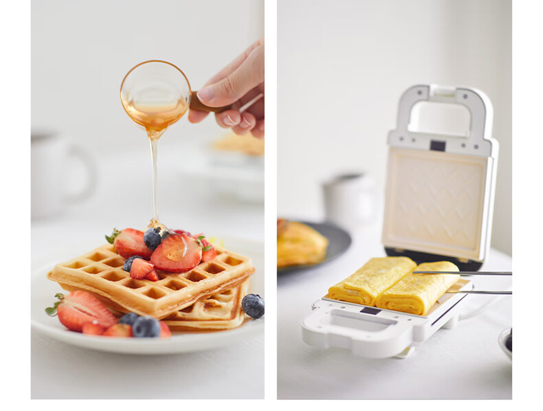 Olayks Instant Waffle Maker, Sandwich Maker, Breakfast Machine, Multifunctional Detachable And Washable Home Bread Toaster, Toast Maker, Small Electric Griddle 12