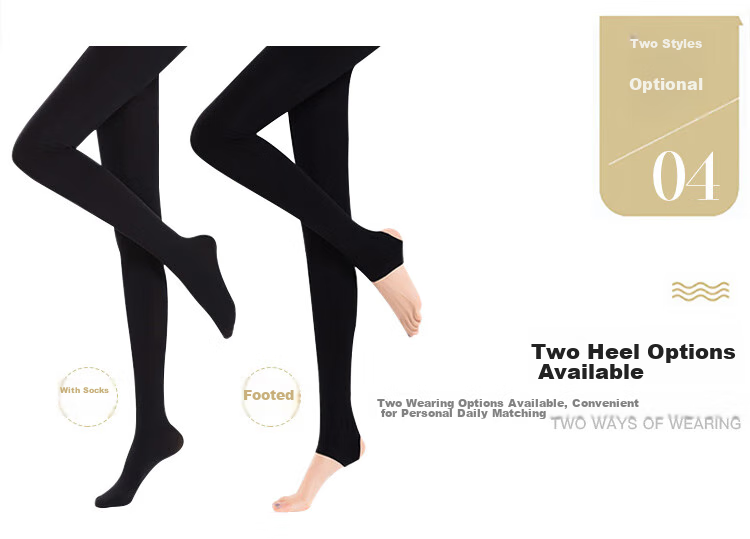 LangSha Women's Leggings for Autumn And Winter, Warm Pants, Black And Flesh Color, Fleece-Lined Thick Base Layer Socks, Black Pants 1 Pair, 300g Suitable for -5~15°C 7