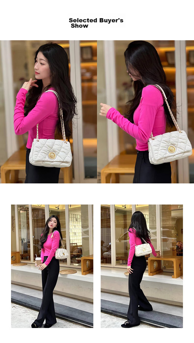 HR Handbag, Women's Shoulder Crossbody Bag, Small Soft Leather Quilted Pillow Bag, Birthday Gift 7