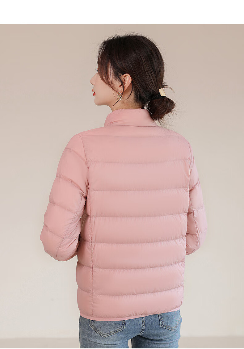 Jeanswest down Jacket for Women, Spring And Autumn Lightweight Down Coat, Short White Duck Down, Lightweight And Thin Outerwear, Women's Style in Bright Red, XL Size 18