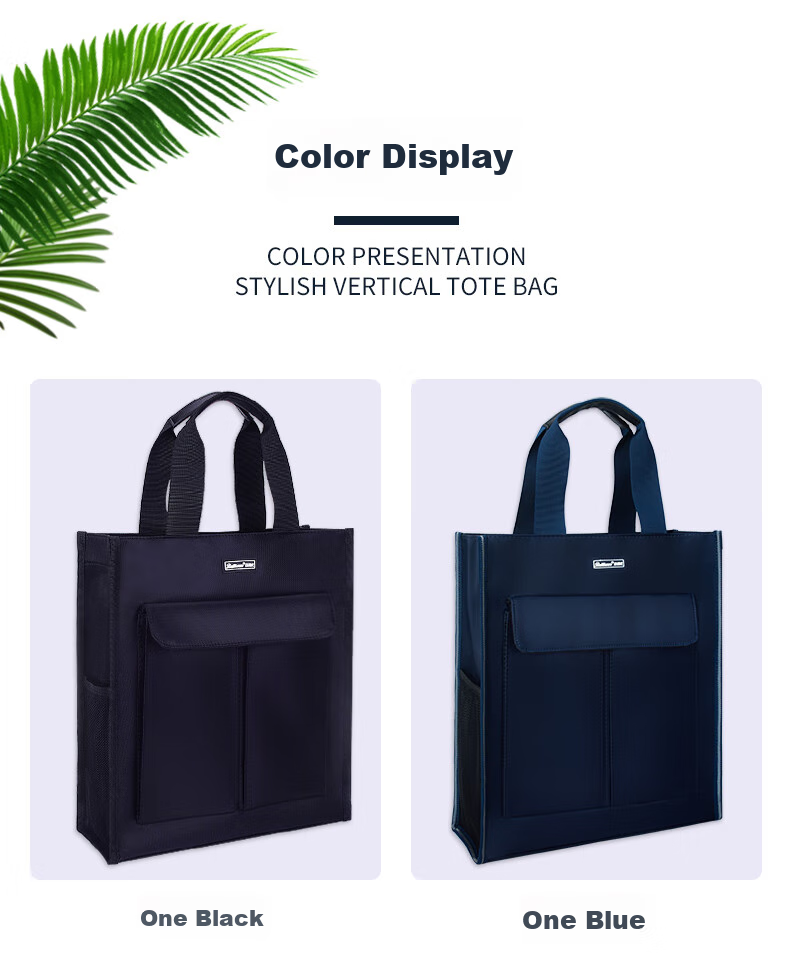 Bailiwen BX1012 Black Student Handbag, Book Bag, Tutoring Bag, Homework Bag, Middle School Student Backpack, Tutoring Bag, Large Capacity Canvas Bag, Office Document Bag, File Bag 2