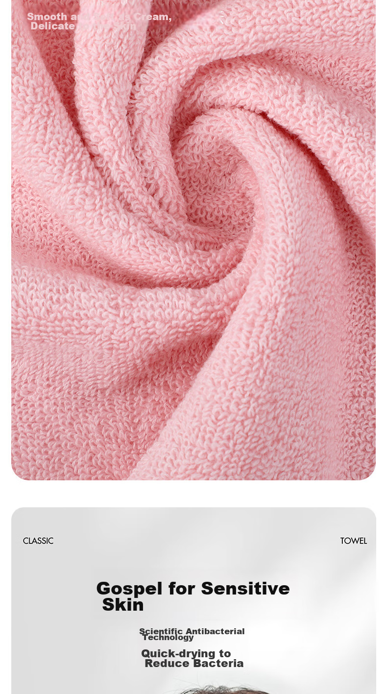 Grace 5A Antibacterial Pure Cotton Bath Towel, Extra Large And Thick, 650g, for Men And Women, Absorbent Quick-Drying Wrap Towel, 170*90cm, Sports 5