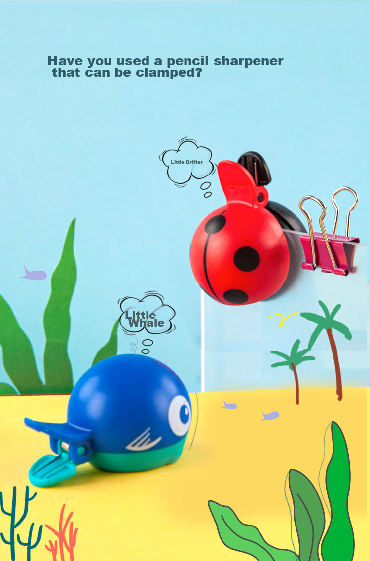 Maped [Children's Creative Gift] Big Head Pencil Sharpener Whale, Stylish Small Mini Rotary Pencil Sharpener, Manual Pencil Sharpener, 018115CH 3