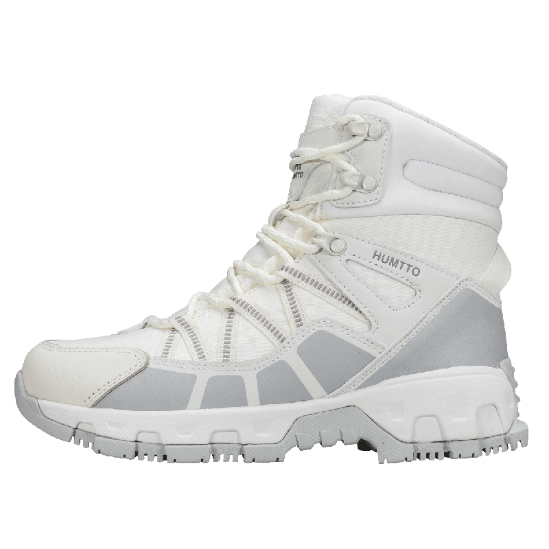 HUMTTO Winter Outdoor Snow Boots with Thick Fleece Lining, Cold-Resistant And Warm Women's Outdoor Cotton Shoes, Ivory White, Size 40