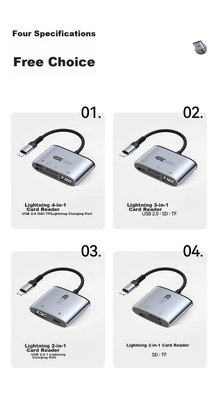 DOOSEYUON Apple OTG Adapter Aluminum Alloy Minimalist Style Lightning to USB Converter External Drive Compatible with Mechanical Hard Drives Or SSDs for IPhone IPad Tablets Universal Plug And Play 3